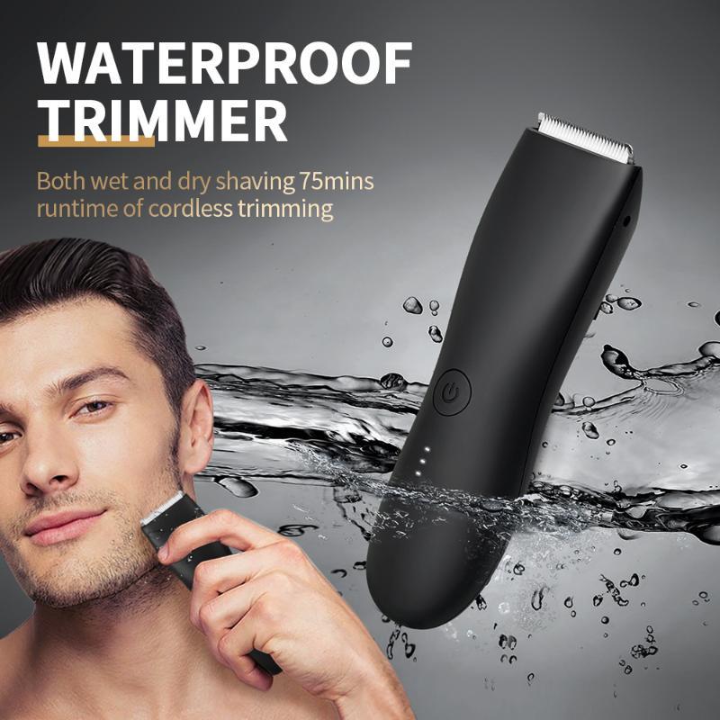Men'S Grooming Guide - 防水電気ボディヘアトリマー、充電式ベース、調整可能なガイドコーム付き、男性用、毎日の家庭用グルーミングに