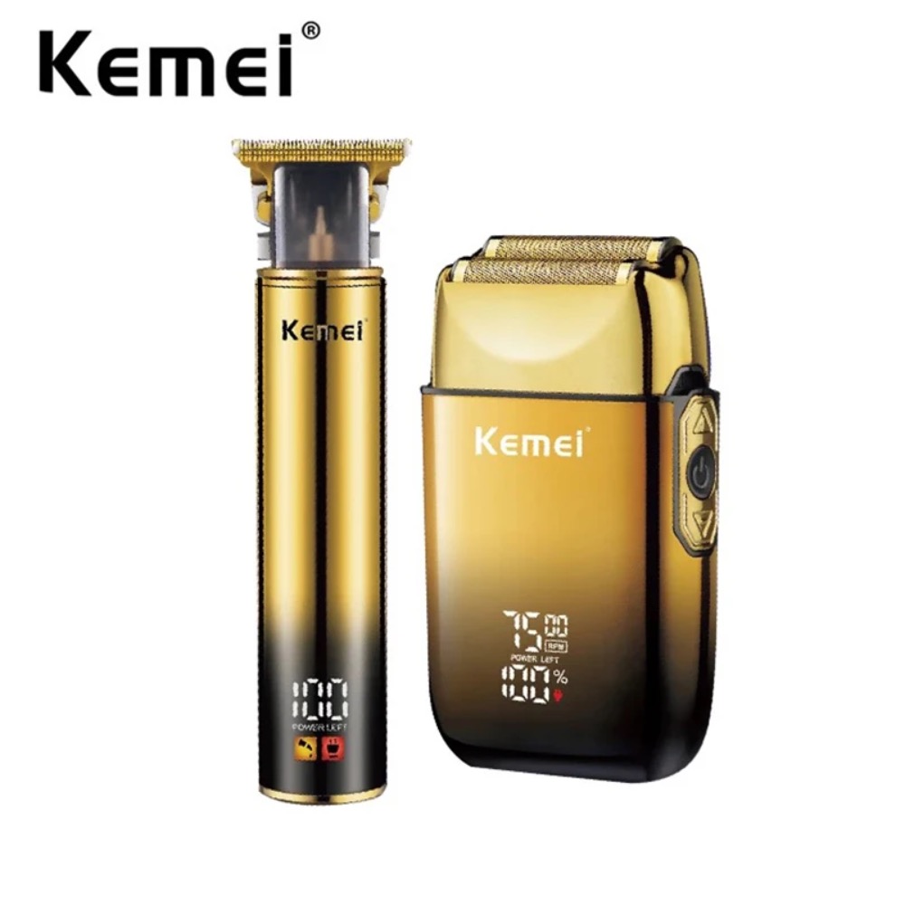Men'S Grooming Razor Kit - Kemei-男性用のプロ用電気シェーバーあごひげクリッパー