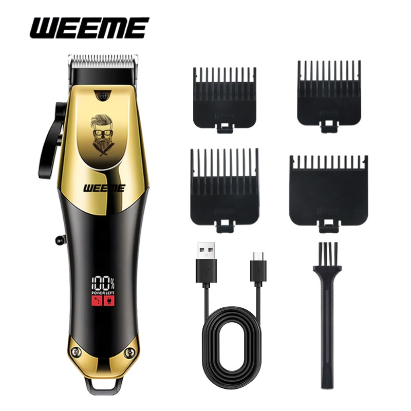 Beard Trimmer Cordless - T9バリカン 滑り止めグリップ 4種類のガイドコーム クリーニングブラシ USB-C充電ケーブル コードレス