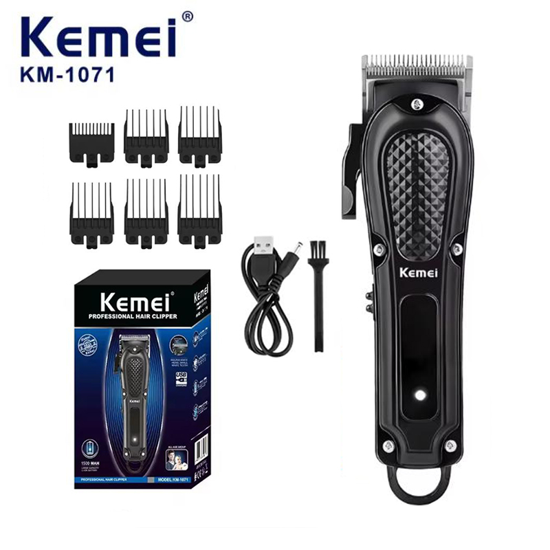 Beard Trimmer Cordless - Kemei KM-1071 電動バリカン UBS 充電式コードレスひげトリマー男性強力な電動バリカントリミングツール