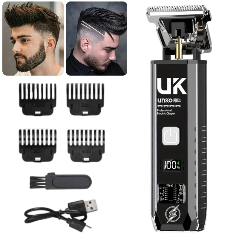 Men'S Grooming Kits - T9ヘアクリッパー メンズ コードレス バリカン 4種類のコーム付き ブラシ