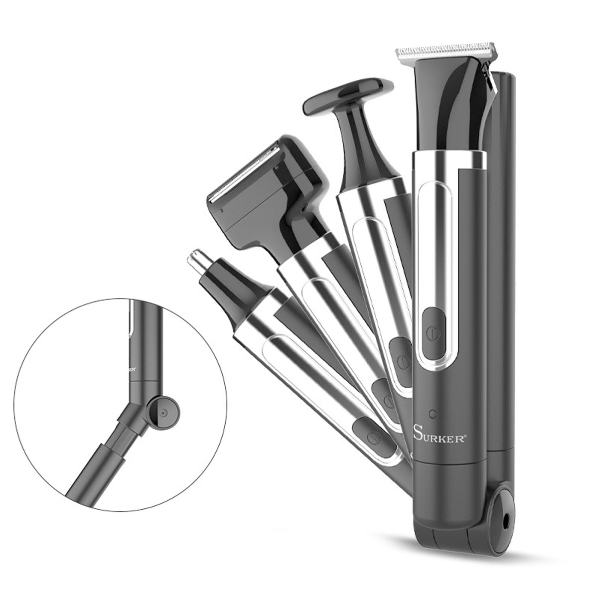 Men'S Grooming Razor Kit - Surker 4-in-1 シェーバー男性用グルーミングキット多機能洗える全身鼻ウェット/ドライヘアトリマー家庭用かみそり