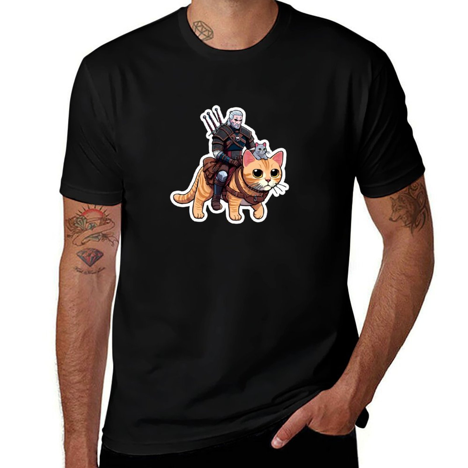 Men'S Grooming Guide - ゲラルトの猫のグルーミングガイド Tシャツ 速乾性アウトドアスポーツ Tシャツ