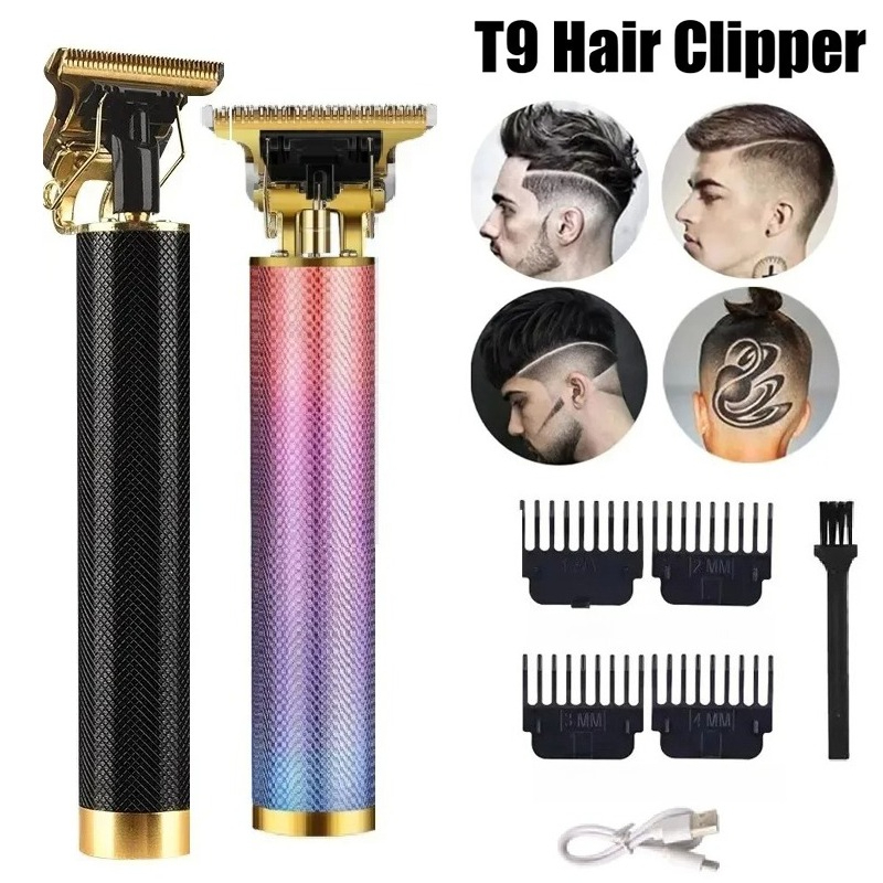 Beard Trimmer Cordless - T9 電気ひげトリマー 4 調節可能なコーム クリーニングブラシ USB