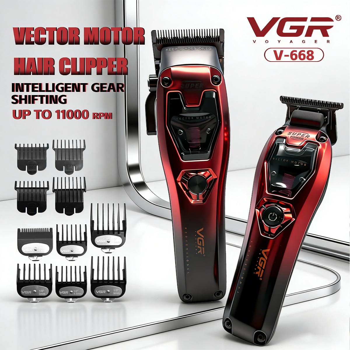 Beard Trimmer Cordless - VGR ヘアー バリカン プロ仕様 ヘアー トリマー