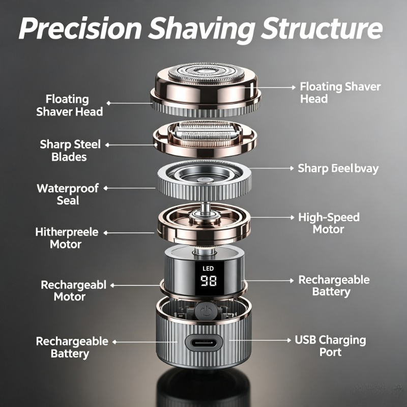 2026 ミニ電動シェーバー ポータブル 充電式 防水 コン - Men'S Grooming Razor Kit のレビューと価格