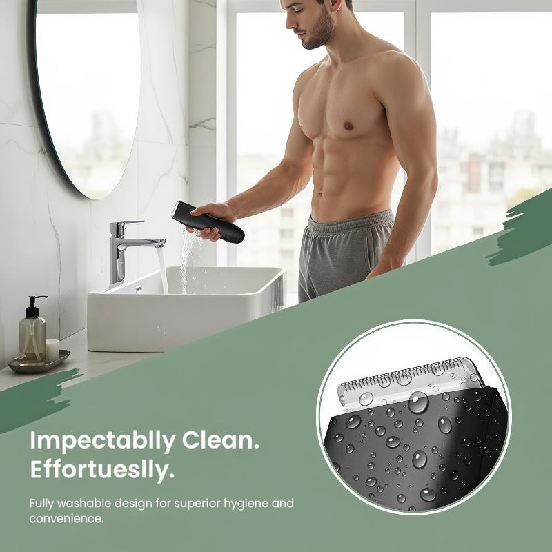 防水電気ボディヘアトリマー、充電式ベース、調整可能なガイドコ - Men'S Grooming Guide のレビューと価格