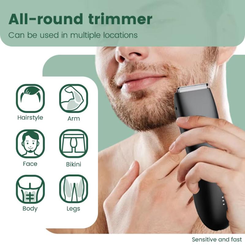 防水電気ボディヘアトリマー、充電式ベース、調整可能なガイドコ - Men'S Grooming Guide のレビューと価格