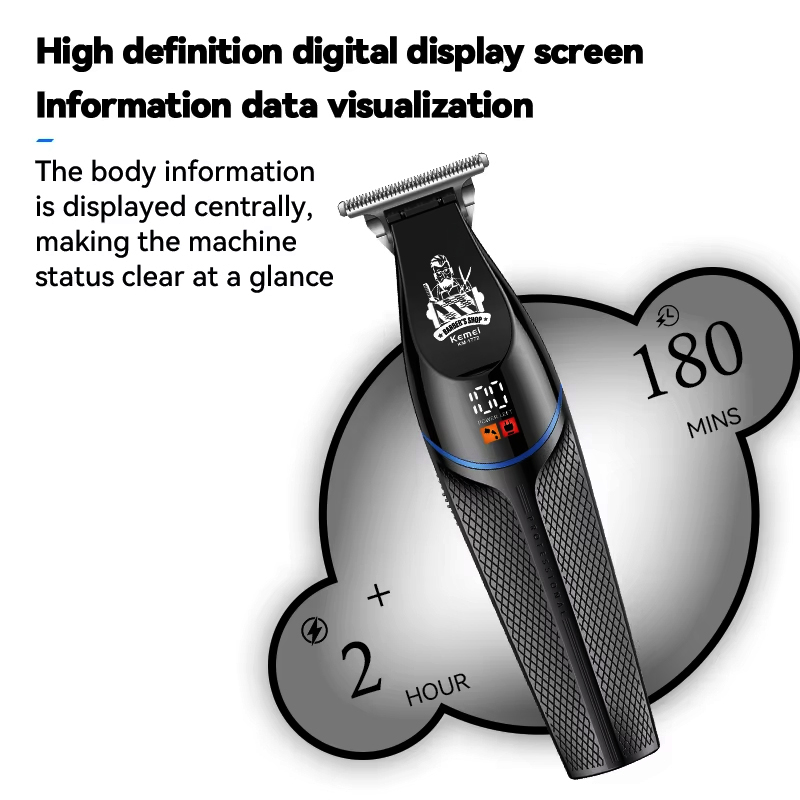 Kemei KM-1772 7000 RPM ヘアクリッパー - Beard Trimmer Cordless のレビューと価格