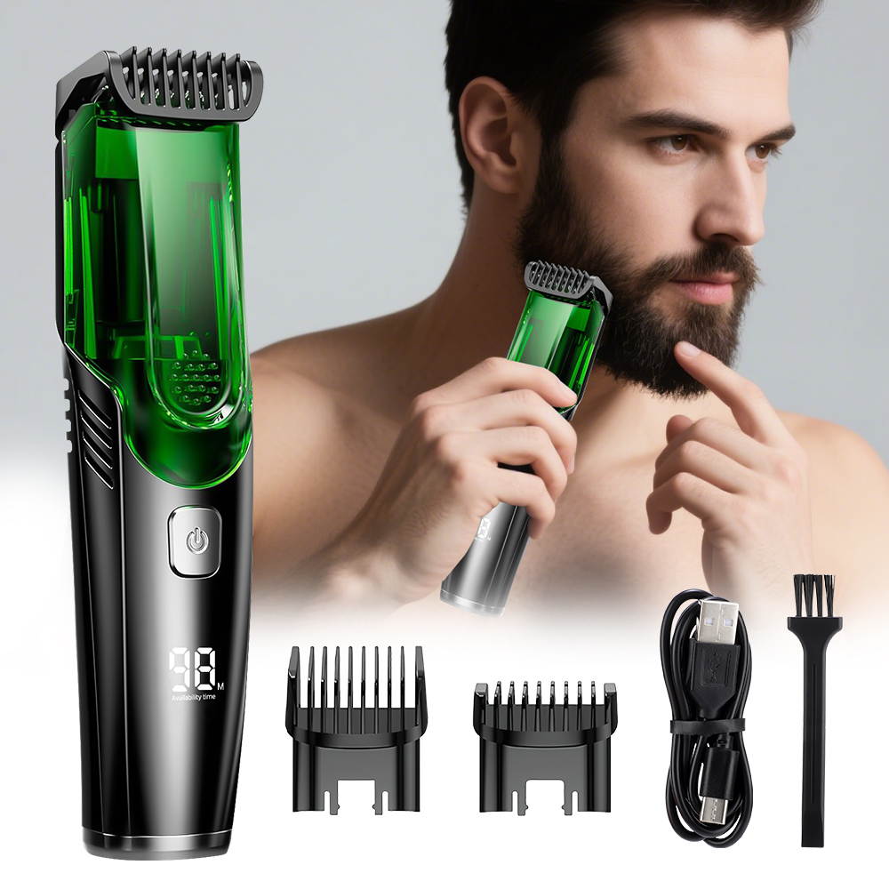 コードレスメンズ真空ひげトリマー充電式口ひげトリマーIPX6 - Beard Trimmer Cordless のレビューと価格