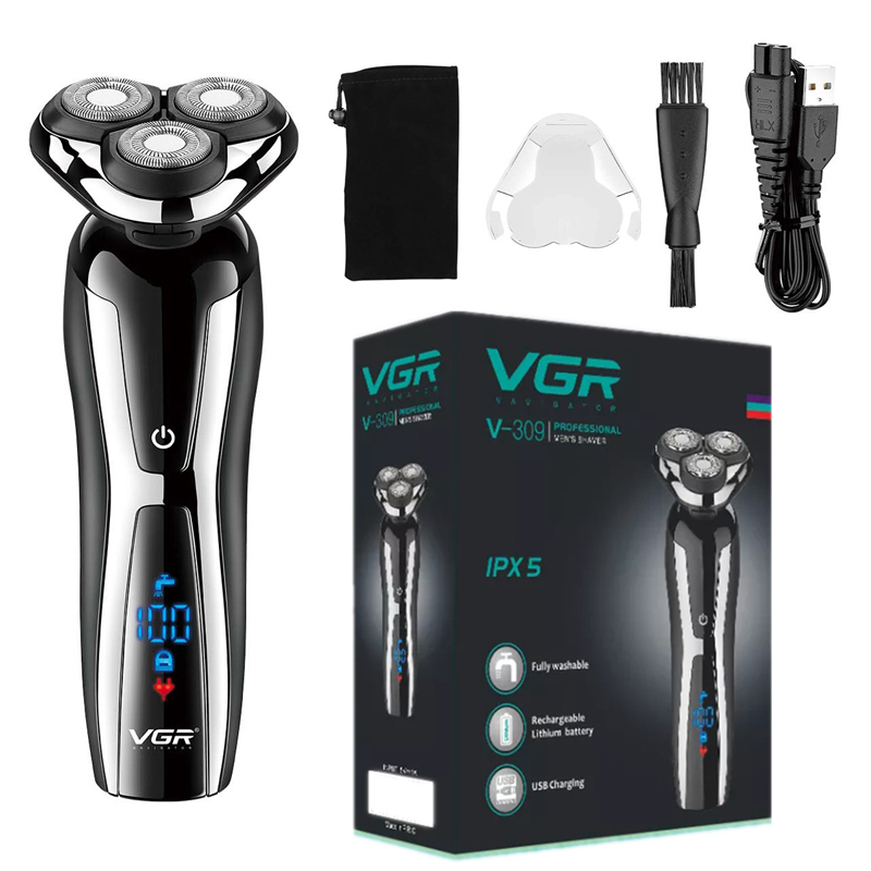 VGR ウェットドライ電気シェーバー男性用ロータリーひげ電気 - Men'S Grooming Razor Kit のレビューと価格