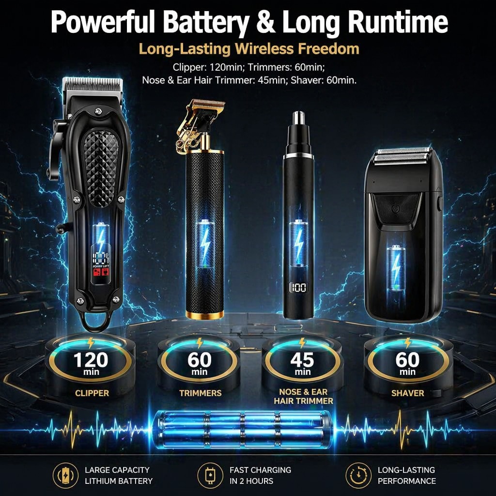 プロ仕様の4-in-1ヘアクリッパー＆トリマーセット（男性用 - Men'S Grooming Guide のレビューと価格