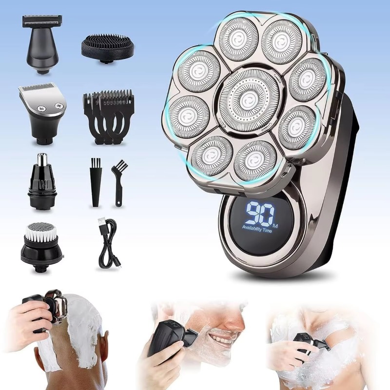 男性用9Dフローティング電気シェーバー、防水仕様、ウェット＆ - Men'S Grooming Razor Kit のレビューと価格