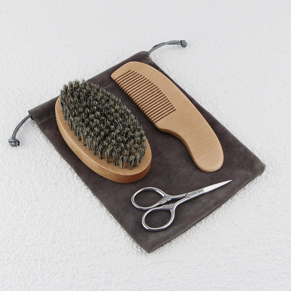 男性用髭スタイリングセット1セット、プレミアム髭ブラシ、櫛、 - Men'S Grooming And Style のレビューと価格