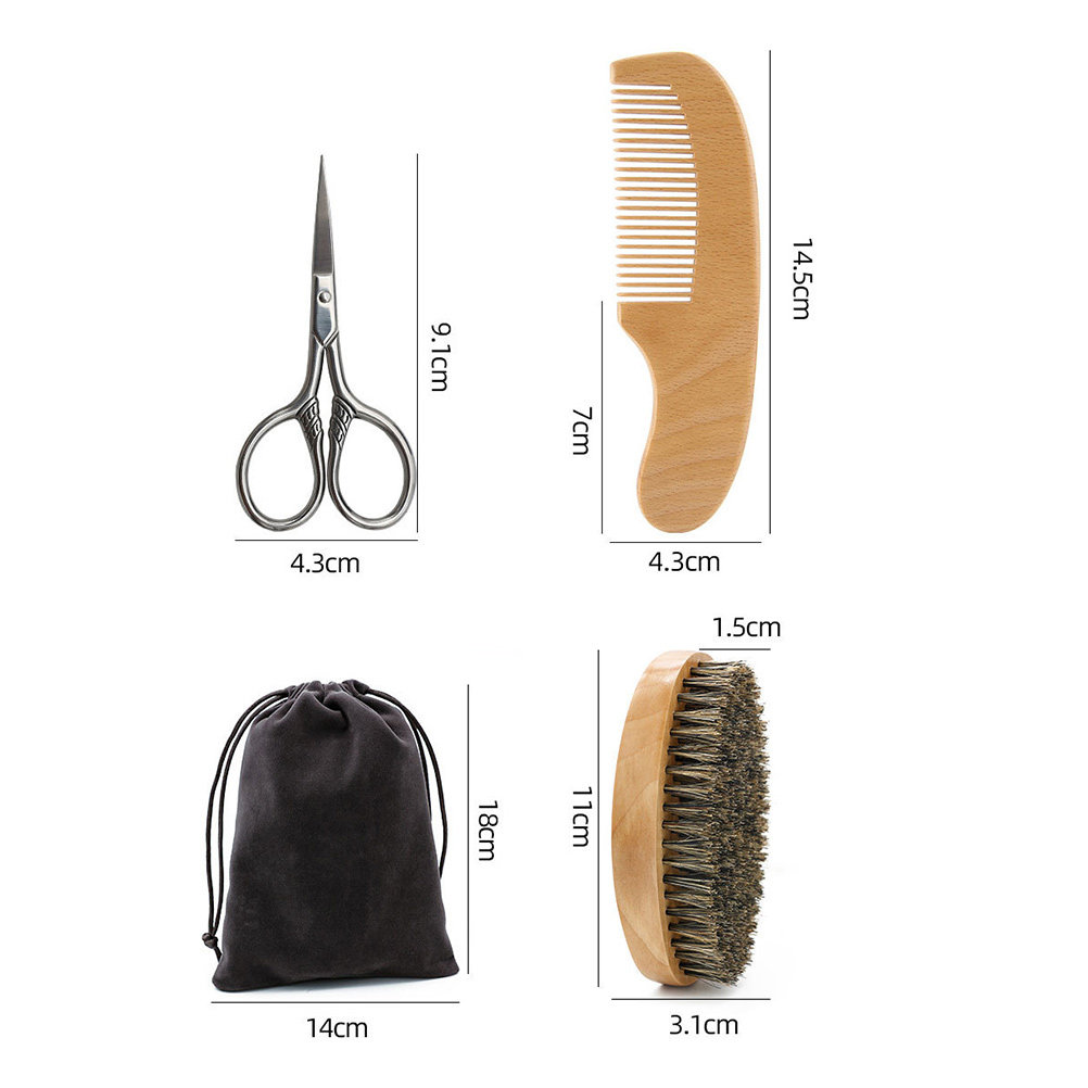 男性用髭スタイリングセット1セット、プレミアム髭ブラシ、櫛、 - Men'S Grooming And Style のレビューと価格